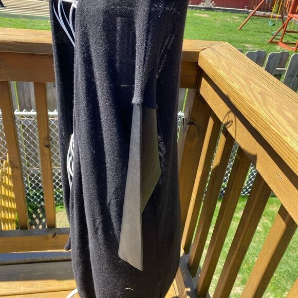 Zara black faux leather elbow open cardigan size medium - Picture 5 of 14